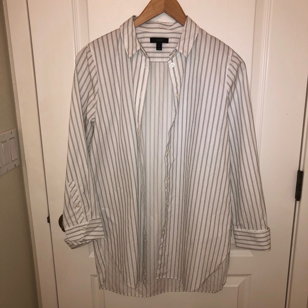 J. Crew Long Pinstripe French Cuff Button Down